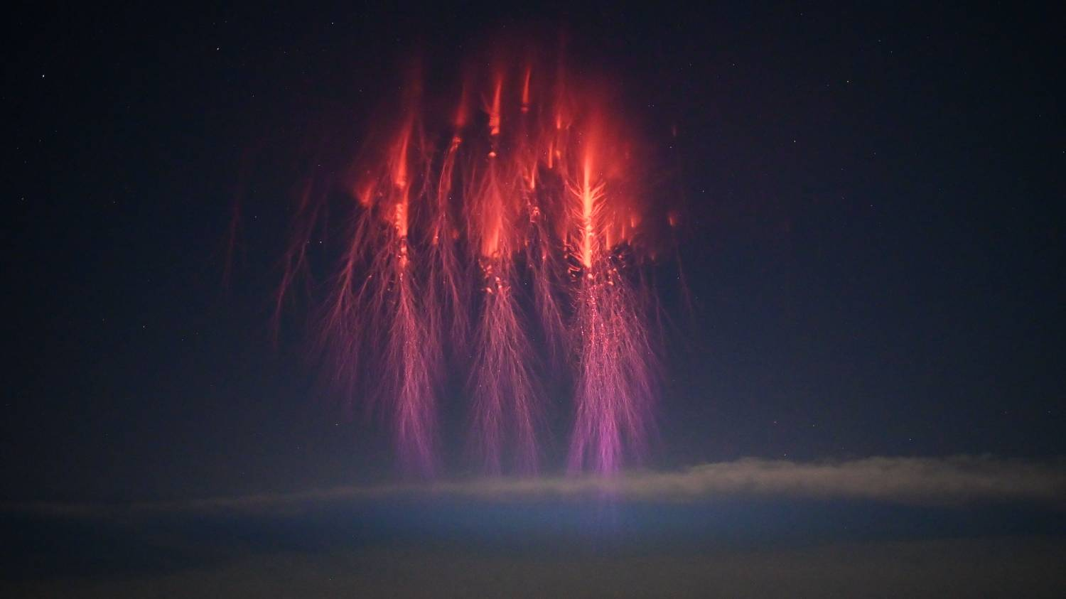 Clash of Lightning Bolts above the Clouds